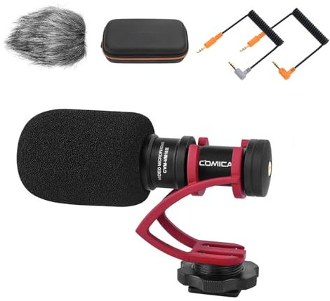 COMICA CVM-VM10II Microphone à condensateur cardioïde directionnel pour appareils Photo Canon, Nikon, Fuji, Sony, Panasonic, Olympus, appareils Photo Reflex numériques, Smartphones, etc. (avec