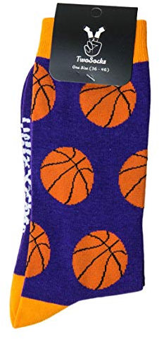 Socken - Fußball Football Basketball Tennis Mann Frau - Größe 36-46 - Strümpfe Socks Socke Strumpf lustig witzig (Basketball)