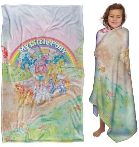 My Little Pony Retro Classic Ponies Kids Silky Touch Blanket, 36 x 58