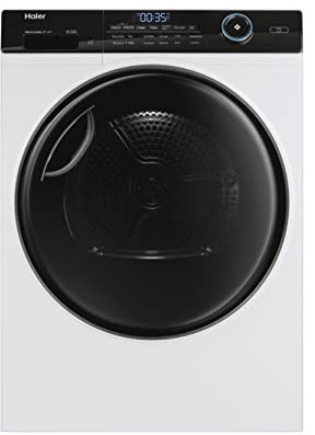 Haier I-PRO SERIE 5 HD90-A3959 Wärmepumpentrockner / 9 kg/A+++ / Smart Home: Wi-Fi & hOn App/Inverter-Motor / 3 Trockenstufen wählbar/Edelstahltrommel/I-Refresh Dampfprogramm [Energieklasse A+++]