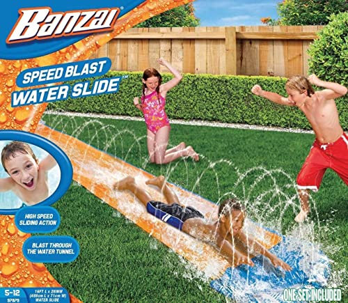 JJ Reveal,4.8 m lange Wasserrutsche,Sommer Outdoor Aufblasbare Wasserrutsche für Kinder,Wasserspielzeug mit Wasserspritzen,einfach einzurichten & aufzubewahren,Erdspieße im Lieferumfang enthalten
