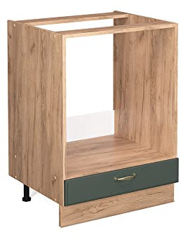 Vicco Herdumbauschrank Fame-Line, Grün-Gold Landhaus/Goldkraft Eiche, 60 cm ohne Arbeitsplatte