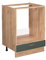 Vicco Herdumbauschrank Fame-Line, Grün-Gold Landhaus/Goldkraft Eiche, 60 cm ohne Arbeitsplatte