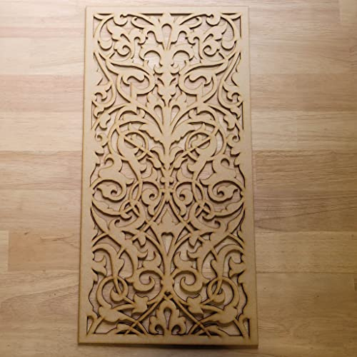 French Damask Panel Screen Radiator Cabinet wall Decorative Screening-grille- Perforated MDF panel (600x300mm) 0062 (3 mm thick MDF)