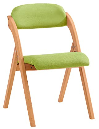 SoBuy Sedia Pieghevole in Legno – Poltrona Imbottita da Cucina, Sedie da Interno Ufficio, Balcone, Giardino – Sedie Pieghevoli Salvaspazio Richiudibili in Faggio, Verde FST92-GR
