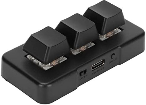 VBESTLIFE 3 Key Mini Keypad, USB/2.4G/Bluetooth RGB Programmable Macro Keypad, Wireless HID Programming Mechanical Gaming Keyboard