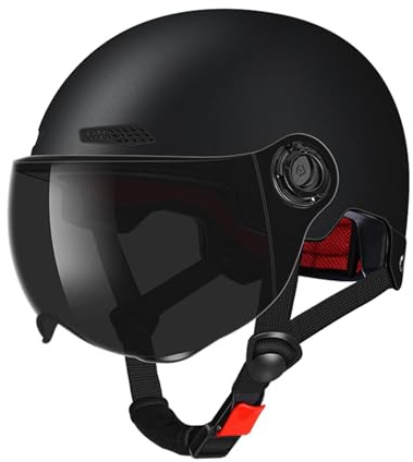 Casco da bicicletta adulto con occhiali protettivi, casco da scooter con visiera parasole rimovibile, per uomini e donne, misura regolabile
