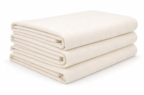 Burlas Calico Fabric, 100% Natural Cotton, 62 Wide, Medium Weight, Unbleached, Sustainable, for Arts and Crafts (1 Metre)