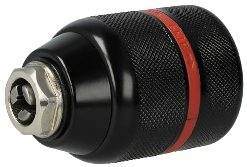 vhbw Schnellspannbohrfutter kompatibel mit Metabo SBEV 1300-2, SBEV 1100-2 Akku Bohrschrauber, Bohrmaschinen Rot Schwarz, Für Rechts-/ Linkslauf