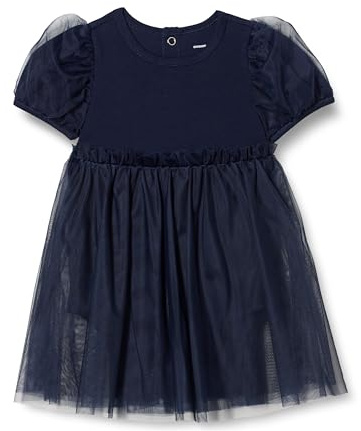 Amazon Essentials Robe body en tulle Bébé Fille, Bleu Marine, 18 mois