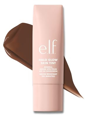 e.l.f. Halo Glow Skin Tint SPF 50, getönte Feuchtigkeitspflege mit leichter, aufbaubarer Deckkraft für einen natürlichen Glow, vegan und tierversuchsfrei, 16 Rich Cool