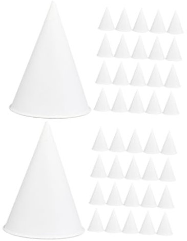 DEARMAMY 2 Set Bicchiere Di Carta A Cono Tazze Da Dessert Con Coperchi Crema Bicchieri Conici Di Carta Tazza Ghiaccio Coppa Di Gelato Bicchieri Da Dessert Bianca 200 Pezzi*2