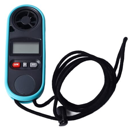 Termómetro de anemómetro portátil de pantalla de retroiluminación LCD para uso industrial para el hogar