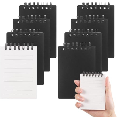 JIANTA Block Notes A7, 8 Pezzi da 80 Pagine/40 Fogli Taccuino a Spirale Piccolo, Blocchi Appunti a Righe, Blocchi Appunti a Righe 3 x 5 Pollici per Forniture Scolastiche e Ufficio