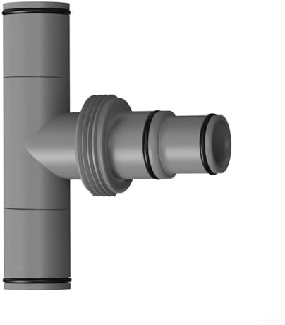 Homeponnew Conector de manguera de piscina Adaptador de sistema en forma de T con compatibilidad de tamaño dual de 38 mm y 32 mm para equipo de filtro de piscina gris (B)