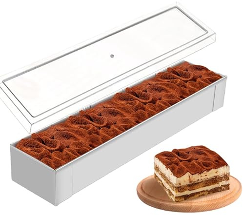 Tårtform, rektangulär cheesecakeform i rostfritt stål, Tiramisuform, giftfri, non-stick tårtformar, BPA-fri, återanvändbara tårtformar för kakor, brownies