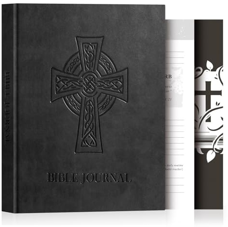 Lanpn Kristen Bibel Bönjournal för Män, 3 Månaders Dagliga Andaktsjournaler, Bibelstudiehäfte med Skriftvers för Kyrkans Bönanteckningar, Religiösa Trosgåvor, Svart Läder Inbunden