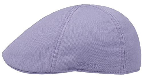 Stetson Texas Cotton Flat Cap with UV Protection 40+ - Cotton Peaked Ivy Cap - Solid-Color Cap for Spring/Summer Lilac M (56-57 cm)