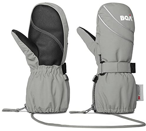 BQA Kinder Skihandschuhe Fäustlinge wasserdicht und Winddicht Skihandschuhe, Kinderhandschuhe Fäustlinge Handschuhe Thermo warme Winterhandschuhe für Jungen und Mädchen von 2 bis 8 Jahre
