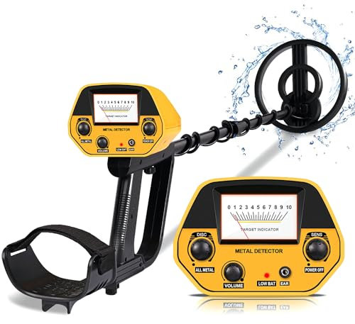 Metalldetektor Kinder, Metalldetektor Profi für Kinder 12+, Präzisionsfunktion und DISC-Modus, Max. 1m Tiefenerkennung, Lustiges Spielzeug für Jungs [Ohne Akku]