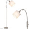 Glitzerlife Stehlampe Leselampe bogenleuchte Vintage - Bogenlampe Leselampe Wohnzimmer Silber E14 Stehleuchte Industrial 1 Flammig 360° Drehbarer Lampenschirm Standlampe Schlafzimmer Ohne Leuchtmittel