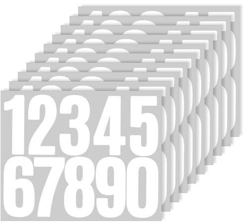 Selbstklebende Vinyl-Hausadressen-Aufkleber, 7,6 cm, Wohnungstür, Adressnummern 0–9, Weiß, 100 Stück