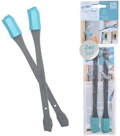 FUGENFUX® G&A 23° Glas und Anschlussfugen| Fugenabzieher für flache Fugen | 2er-Set mit 8mm & 10mm Größen -Revolutionäre Zauberspitze für Enge Stellen