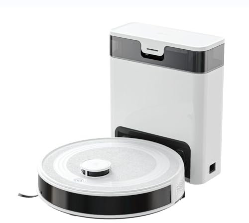 LEFANT M2Pro Robot Aspirador y Fregasuelos con Mapeo, Robot Aspirador de Vaciado Automático del Polvo, Aspirador Robot de 6000Pa, Navegación Láser dTOF, Tecnología de Evitación de Obstáculos PSD, Gris