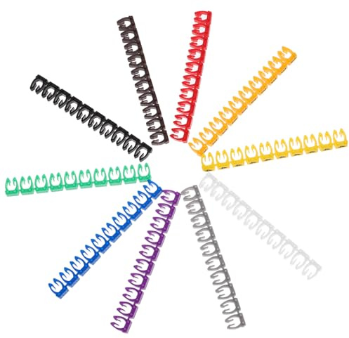OATIPHO Tubi Marcatori Numerici 0-9 in Plastica Colorata 100 Pezzi per Etichette di Identificazione Cavi Elettrici e Rete, Gestione Ordinata per Tecnici e Installatori, Adatti a Fili