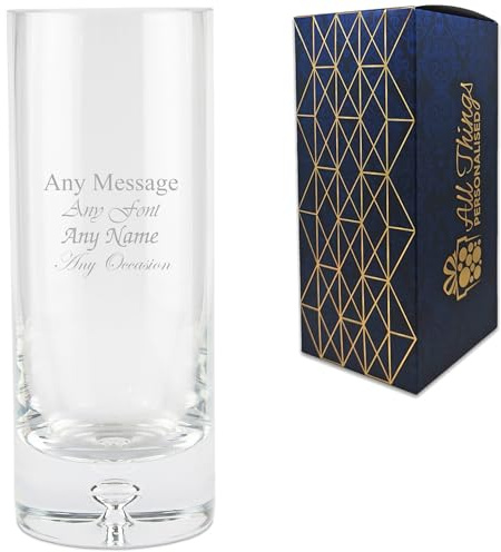 Personalised Engraved 20cm Handmade Cylinder Vase, Customise with Any Name or Message, Gift Box Included, Laser Engraved, Bespoke Keepsake for Wedding Birthday Retirement