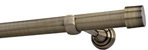 Sento 25mm Gardinenstange Vorhangstange 1-läufig Wandmontage Messing Antik 320 cm Albana