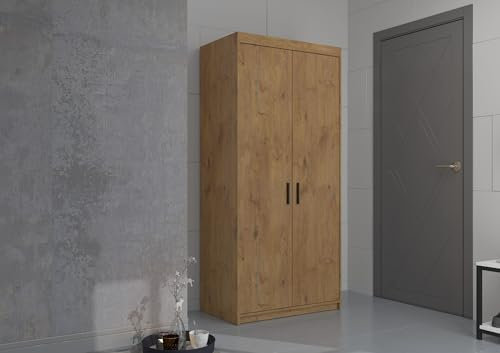 Kuechen-preisbombe Elena 2-türig Kleiderschrank Drehtürenschrank Wäscheschrank Schrank Eiche Lefkas