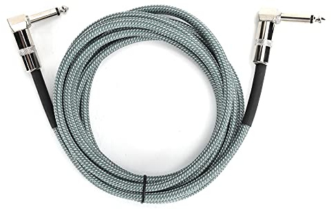 Hilitand Guitar Cable - 6.35MM Male Head Audio Guitar Cable 10ft Electric Guitar Amplifier Cord - Right Angle to Right Angle 1/4 Inch Instrument Cable Guitar Amp Cable(Green)