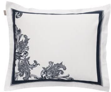 GANT Crown Paisley Design Kopfkissenbezug einzeln Farbe Marine Größe 80x80cm Baumwollbettwäsche Ornamente