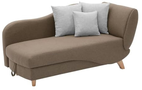 Vente-unique-Recamiere mit Schlaffunktion & Stauraum - linksseitig - Stoff - Braun - Penelope