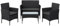 SONGMICS Balkonmöbel, Gartenmöbel-Set, aus PE-Polyrattan, Lounge-Set, Terrassenmöbel, Outdoor, für Terrasse, Balkon, Garten, schwarz-grau GGF004B06