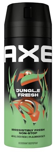 Axe Bodyspray Jungle Fresh Deo ohne Aluminiumsalze sorgt 48 Stunden lang für effektiven Schutz vor Körpergeruch 150 ml