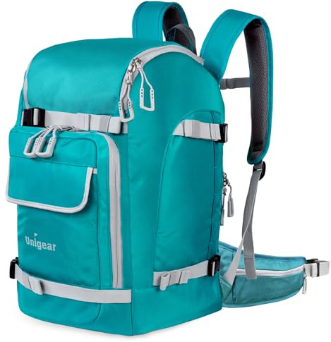 Unigear Bolsa para Botas de Esquí Mochila con Compartimientos de Botas Ropa Casco y Correa para Tabla de Snowboard Gran Capacidad de 55L de Hombre y Mujer Unisex