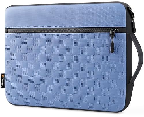 DOMISO Sacoche Étanche pour MacBook Pro 14 M1/M2/M3 - Housse Protectrice Anti-Choc Compatible MacBook Air 14 Pouces, Noir,Bleu