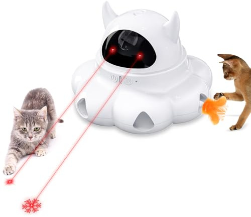 Spessn Giocattolo interattivo per gatti 2 in 1 giocattolo elettrico per gatti giocattolo per gatti USB ricaricabile per giocattolo intelligente, gattini e cani, adatto per gatti di tutte le età