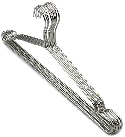 Percha de acero inoxidable extra ancha de 50 cm para abrigos grandes, paquete de 20 perchas de metal duraderas para ropa pesada