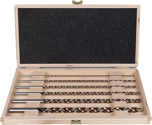 ALPEN Bohrer-Kassette Timber Twist Set L=250MM (6-tlg., Ø 3,00–10,00 mm, für Bohren in Holz & Holzwerkstoffen, Holzbohrer, Bohrsortiment) 0067200006100