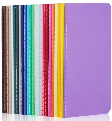 AOOSU Piccoli Quaderno Appunti, 24Pezzi A6 Blocco Note, Taccuini per Ufficio e Scuola Foderati per Diario di Viaggio, Diario, Appunti