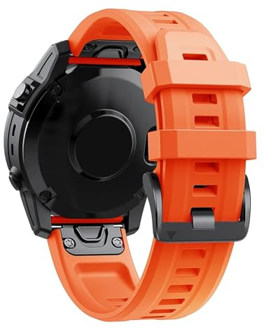 Générique Bracelet en Silicone Compatible avec Fenix ​​7X 7 6X 6 Pro 5 5X Plus Epix 2 Tactix Bravo Bracelet de montre 26mm 22mm Bracelet(Orange,26mm Fenix 6X 6XPro)