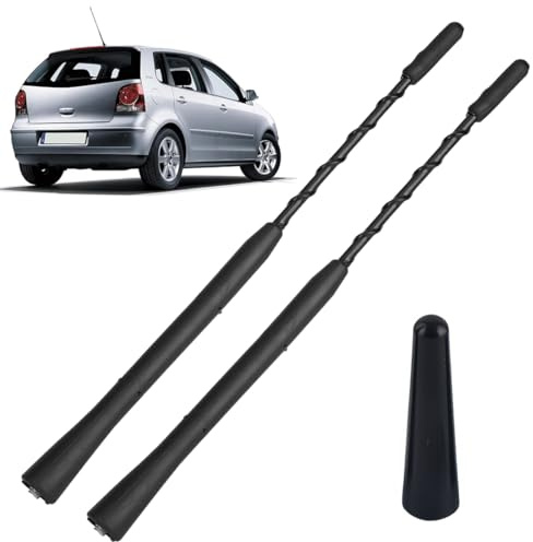 Set de 2 Antenas Cortas para Coche, antena radio coche, Antena Universal de 23 cm y 6 cm con 6 Tornillos M4, M5, M6, Antena Mini para Radio FM/Am/Dab con Recepción Mejorada para Todos los Vehículos