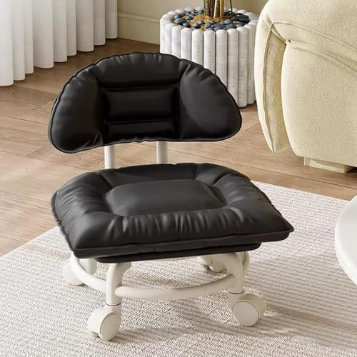 Rolling Low Stool with Backrest,Stool on Wheels for Home Cleaning,Daily | Comfortable Rolling Stool with Backrest, Padded Seat and Smooth Swivel Wheels for Cleaning,Organizing,Gardening and Home Use