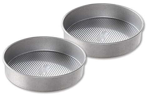 USA Pan Bakeware Round Cake Pan, 9 inch, Nonstick & Quick Release Coating, Made in The USA from Aluminized Steel, Set of 2