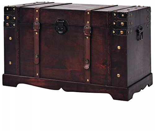 Festnight Baule del Tesoro Vintage Stile Antico in Legno 66x38x40 cm da Camera da Letto per Soggiorno