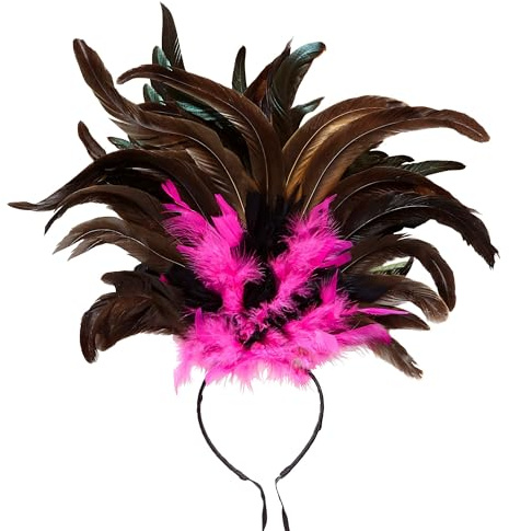 Widmann 66014 - Cerchietto Copacabana, rosa, brasilla, samba, copricapo, accessorio per feste a tema, carnevale
