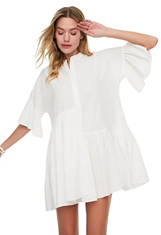Trendyol Ist Asymmetrisches Gefristertes Strandkleid Vestire Donna